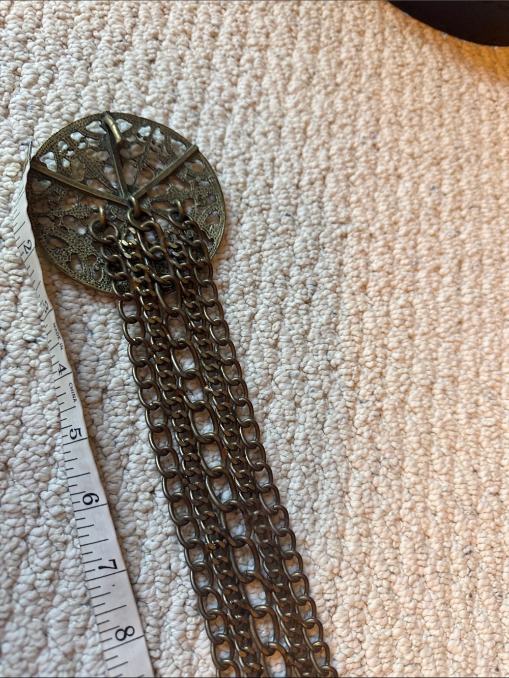 Vintage-Inspired Multistrand Filigree Chain Belt - Antique Gold - Picture 2 of 12